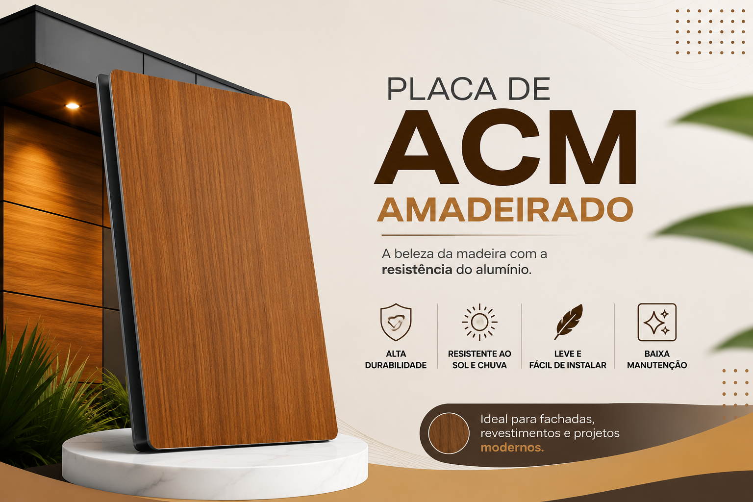Placa de ACM Amadeirado para Fachadas e Revestimentos